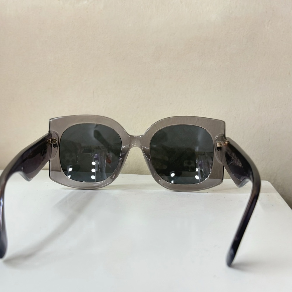 Fendi Gray Logo-Pattern Square Sunglasses - image 3
